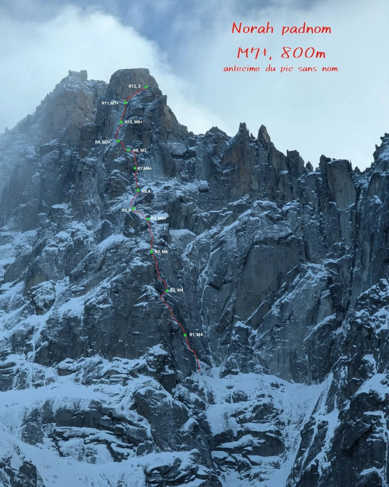 Norah Padnom, Alpes, Mont Blanc, Drus, Escalada, Alpinismo, Mixto, Apertura,  Brechignac, Georges, Sullivan