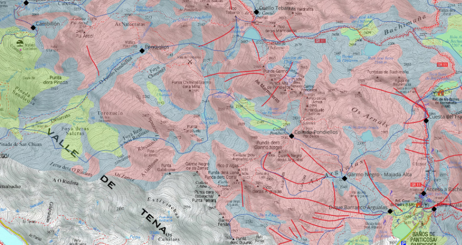 Mapa ATES, Aragón, Pirineo aragonés, Avalanchas, Aludes, Alpinismo, Montañismo, Esquí de travesía, Raquetas