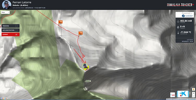 Track de Ferrán, cima en el Makalu Ferran Latorre