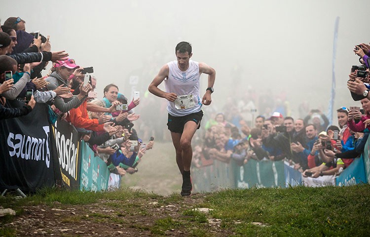Kilian Jornet, en la pasada edición del Marathon du Mont-Blanc. Foto: Fabian Bodet