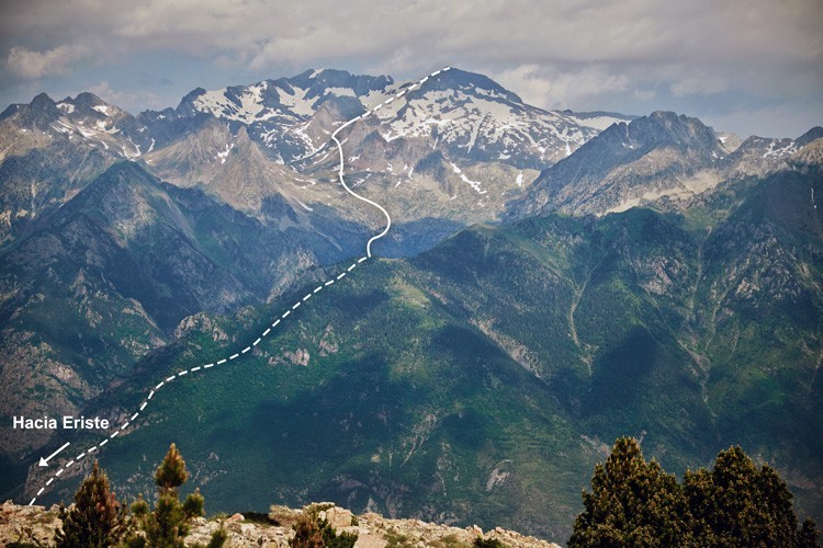 Ruta desde aproximadamente 1.500m hasta cumbre. Foto: Barrabes