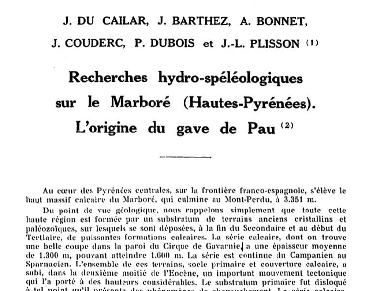 Actas del 1º Congreso de Espeleología de París, 1953
