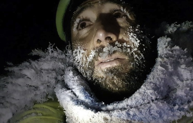 Alex Txikon, en su primera incursión de este invierno en el Manaslu. Foto: Alex Txikon