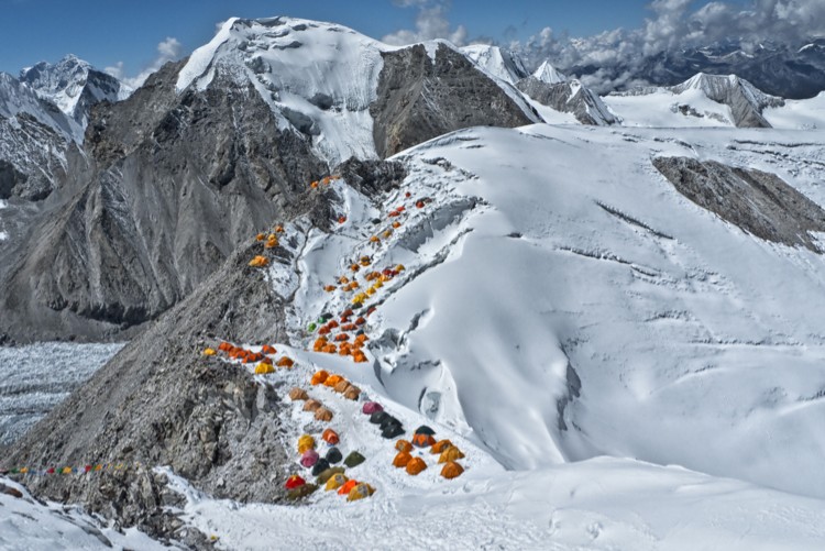 Campo 1 del Everest por Tíbet