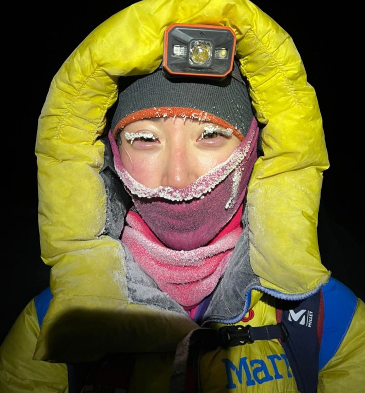 Grace Tseng en el K2 invernal. Foto: Grace Tseng