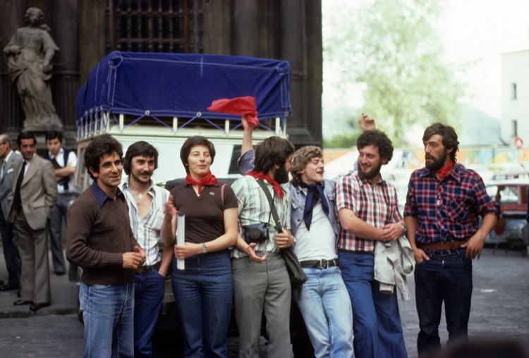 Los expedicionarios en Pamplona, 15 de junio de 1976. Foto: Luis Arrieta