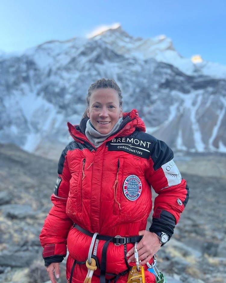 Kristin Harila, en la cima del Lhotse. Foto: IG Kristin Harila