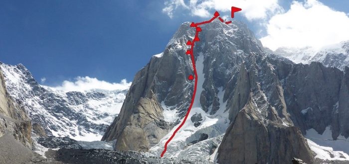 Vía al Saraghrar NO. Foto: Archil Badriashvili/American Alpine Journal Vía al Saraghrar NO. Foto: Archil Badriashvili/American Alpine Journal