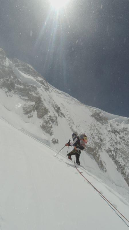 Denis Urubko y Pipi Cardell en los Gasherbrum. Foto: Pipi Cardell