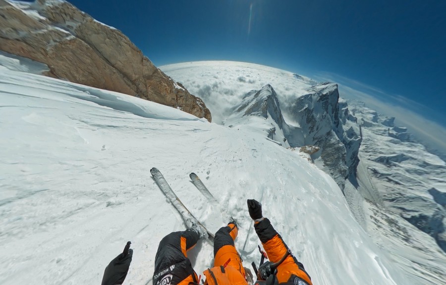 Andrzej Bargiel, durante el descenso del Gasherbrum II. Foto: FB Bargiel