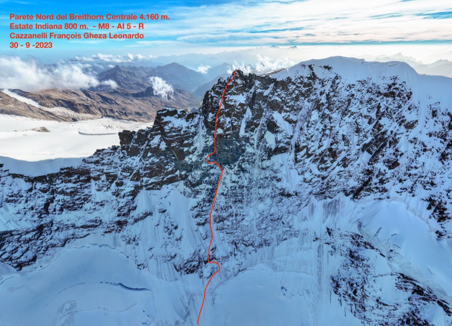 Cazzanelli y Ghezza, apertura en Breithorn. Foto: La Sportiva