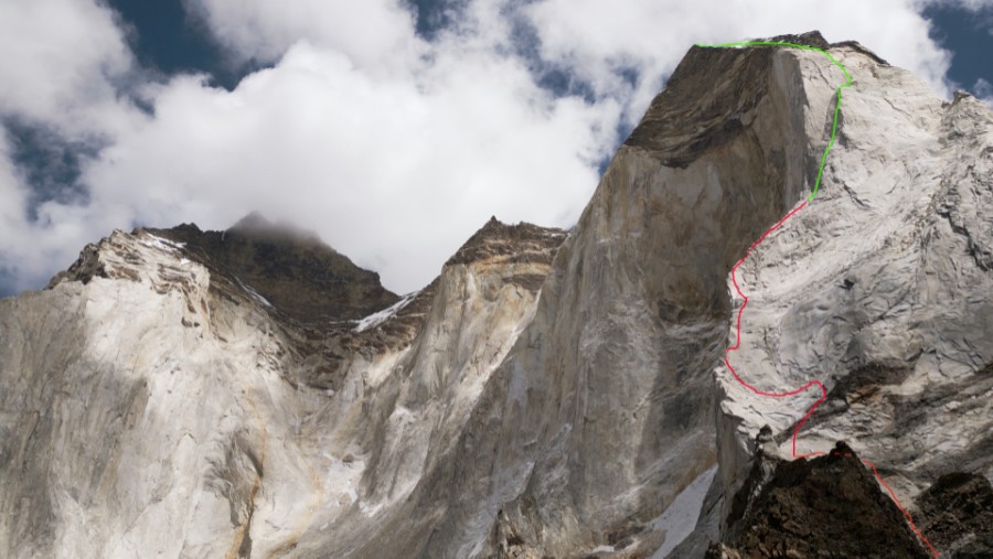 Croquis de la escalada. Foto: Expedicion Bhagirathi III