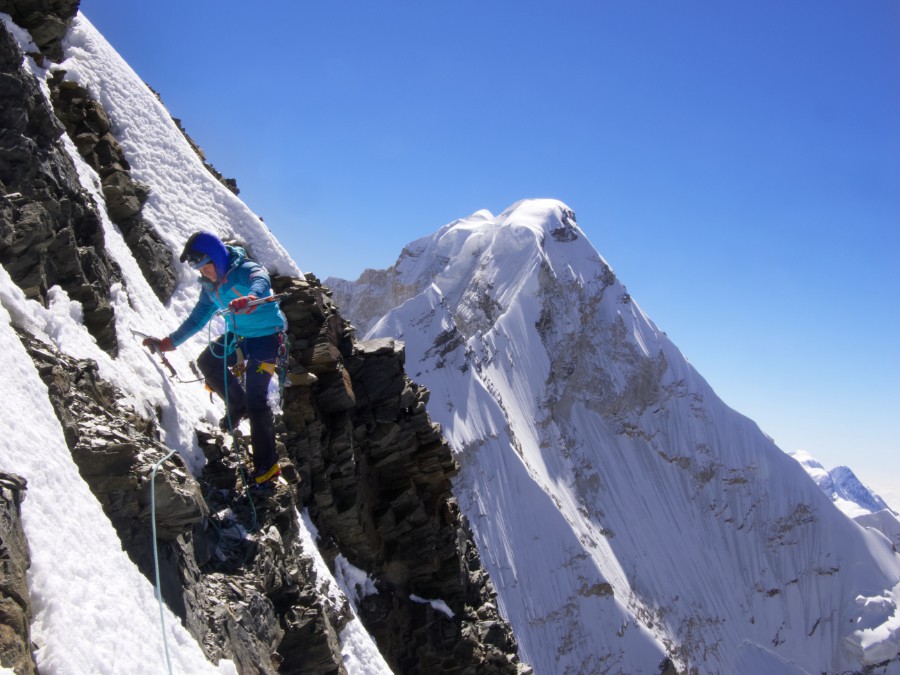 Alex Kammerlander durante el descenso. Foto: Expedición Bhagirathi III