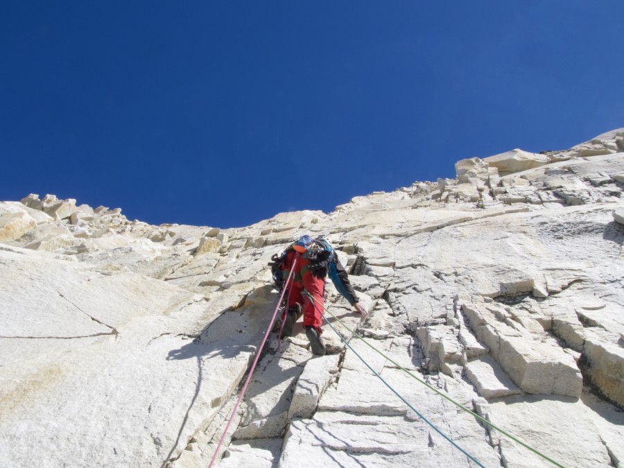 José María Andrés, en la vía escocesa. Foto: Expedición Bhagirathi III