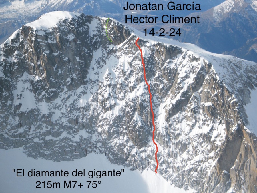 Jonatan García, Héctor Climent, nueva vía en el Aneto. El diamante del gigante. Foto: Gerardo Bielsa