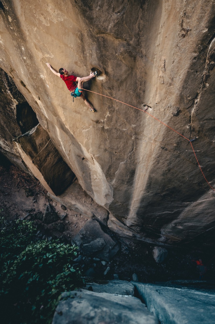 Adam Ondra encadena Bon Voyage. Foto: Petr Chodura