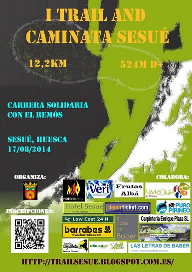 17 de agosto, I Trail and Caminata Sesué, valle de Benasque. Prueba solidaria de 12'2km y 524m de desnivel positivo