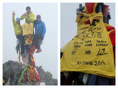 Óscar Pérez, Kiko Martí y Josep Cuadrat finalizan su proyecto 3x3Mil; los 212 tresmiles del Pirineo en 26 días, 730km, 68.000m de desnivel +