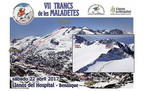 Trancs a les Maladetes, 3308m, esquí de travesía, 22 abril