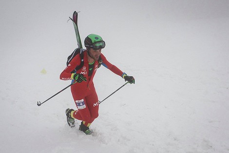 Nahia Quincoces  y Marc Pinsach, podio Copa del Mundo esquí-alpinismo, Songhua, China