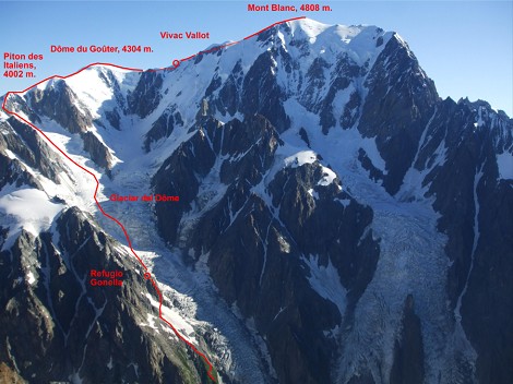 Cierre del Refugio Gonella por falta de agua y condiciones del glaciar. Sin asistencia en la ruta italiana al Mont Blanc