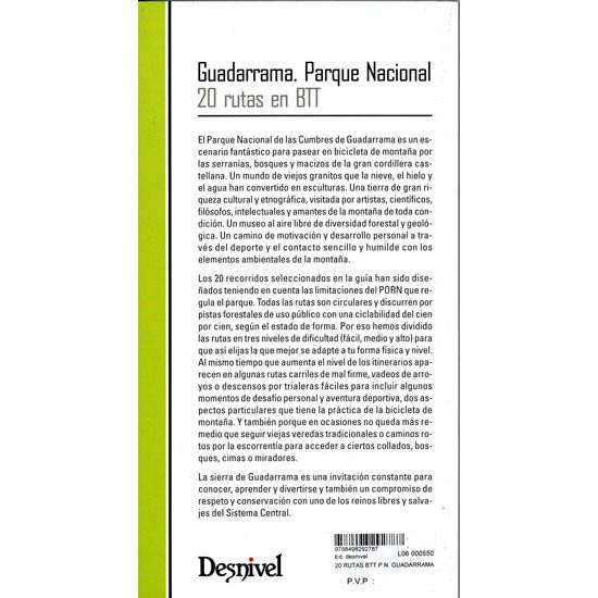 Ed. Desnivel 20 Rutas Btt P.n. Guadarrama