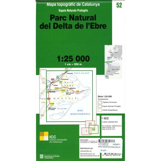  ed. icc (catalunya) Mapa Espais Naturals Delta de l&#39;Ebre 1:25.000
