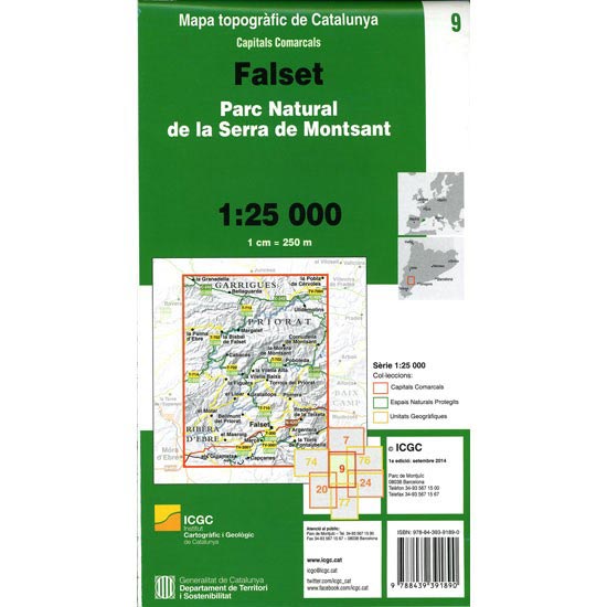 Ed. Icc (catalunya) Mapa Falset Montsant 1:25000