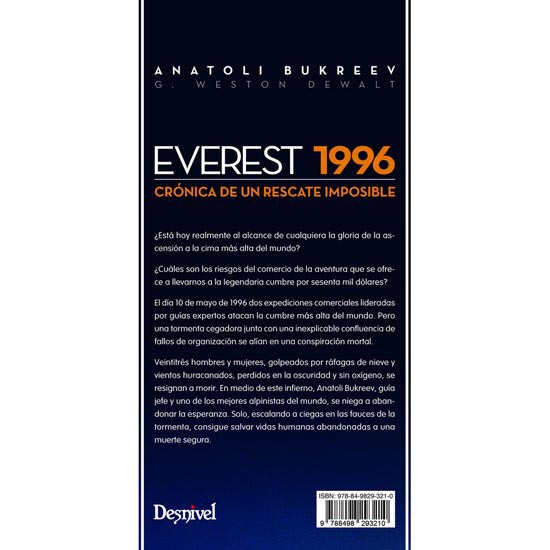  ed. desnivel Everest 1996. Crónica rescate imposible