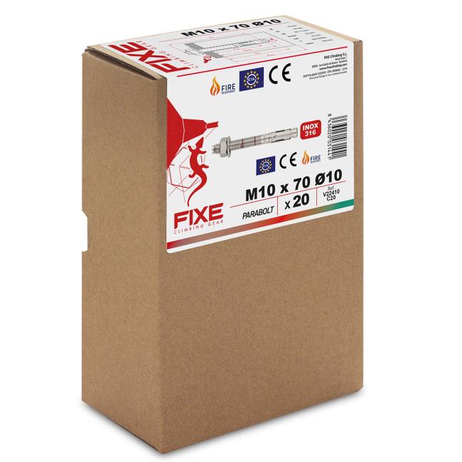 Pack fixe Parabolt 316L M10x70mm (20 uds)