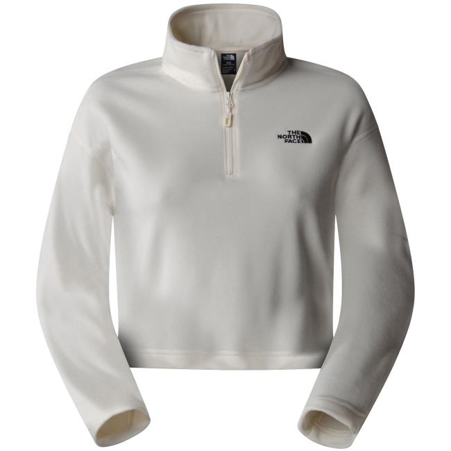  the north face W 100 GLACIER CROPPED 1/4 ZIP White Dune