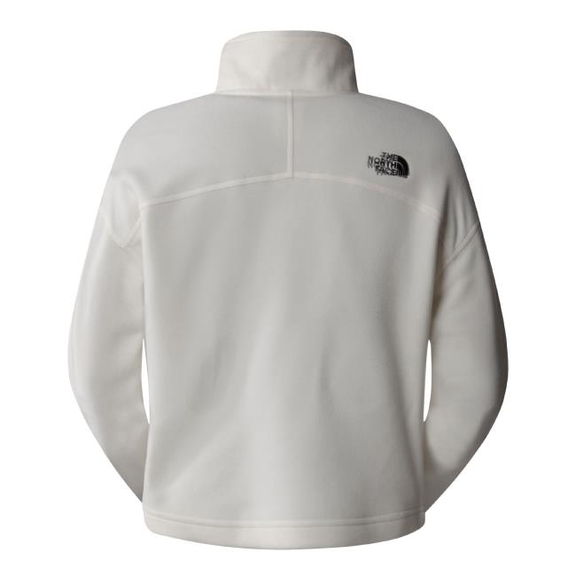  the north face W 100 GLACIER CROPPED 1/4 ZIP White Dune