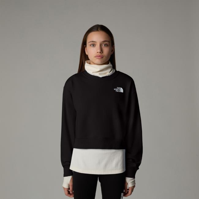  the north face G CROP OVERSIZE CUTLINE CREW Tnf Black