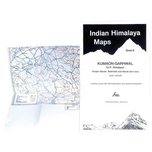  ed. leomann maps pu. Kumaon - Garhwal - Sheet 8 - Pindari Glacier
