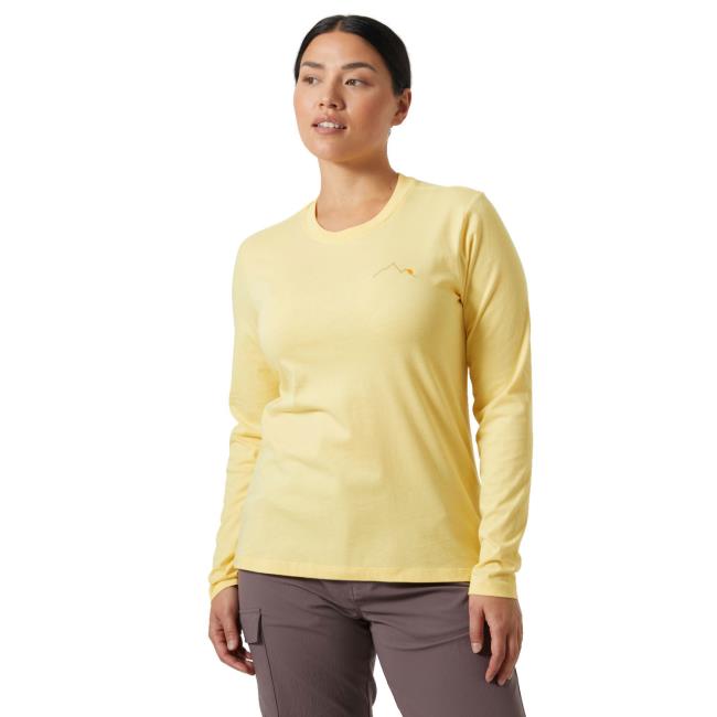  helly hansen F2F W ORGANIC COTTON LS TEE Yellow Cream