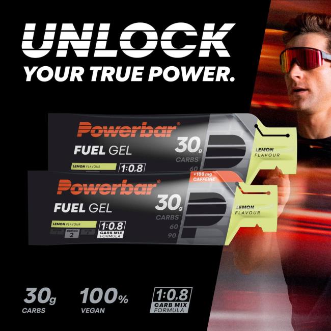  powerbar Fuel Gel 30 Lemon + Cafeína 1 und