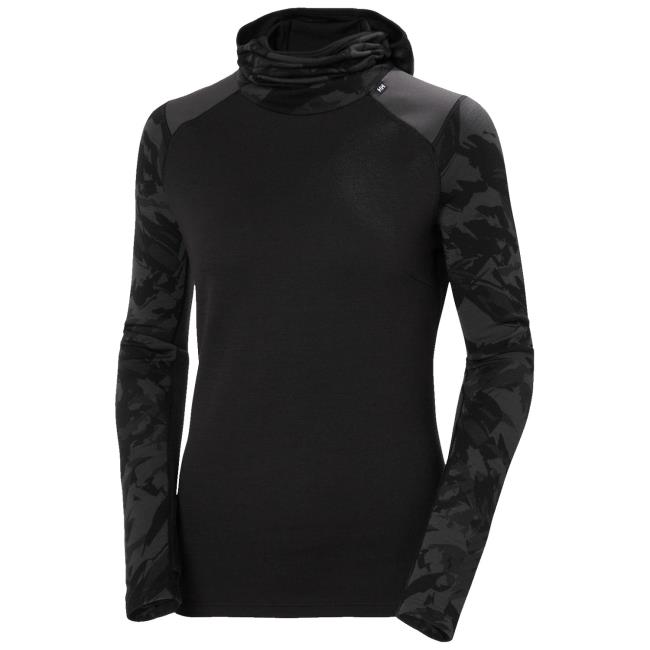 Tričko helly hansen LIFA MERINO MIDW BLC HOODIE Black