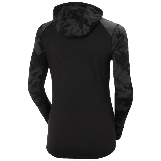 Tričko helly hansen LIFA MERINO MIDW BLC HOODIE Black