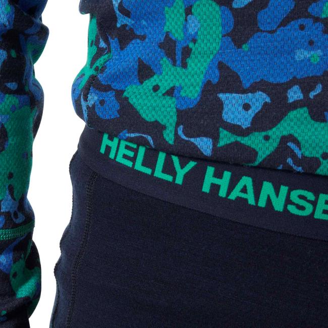 Póló helly hansen JR GRAPHIC LIFA MERINO SET Green