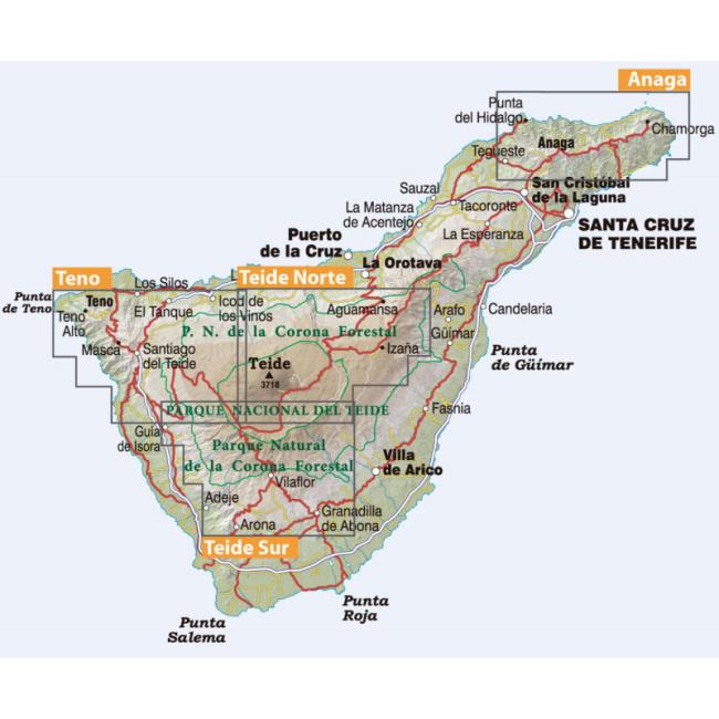  ed. alpina Tenerife. carpeta 4 mapas 1:25000