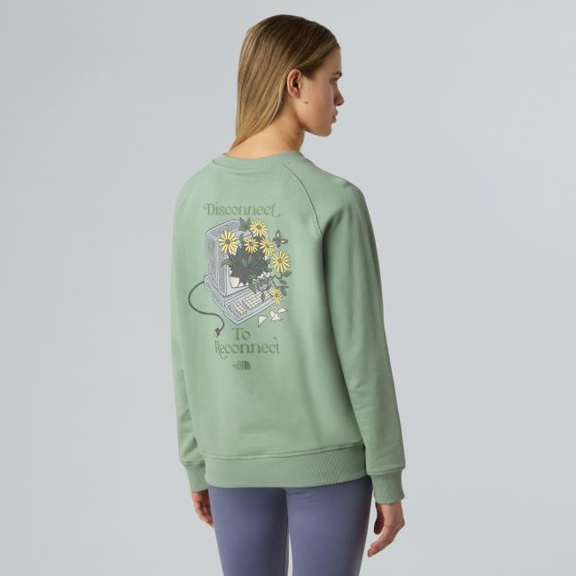 The North Face W Connect Relaxed Crew Sweat-graphi Slat