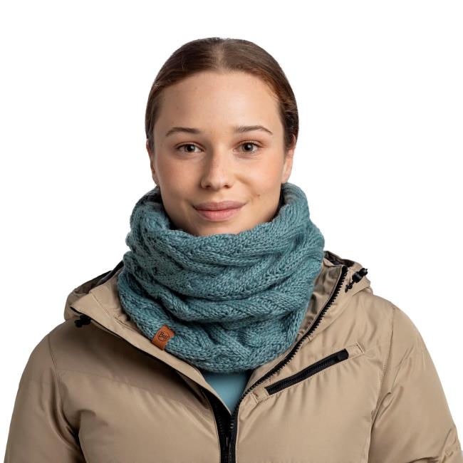 Buff Knitted & Fleece Neckwarmer Caryn Blue G
