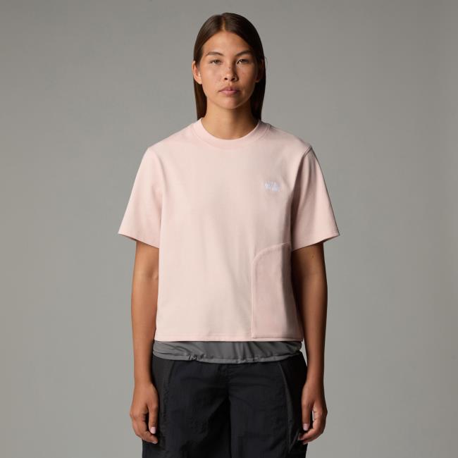 The North Face W Fabric Mix Ss Tee - Ap Pink Moss