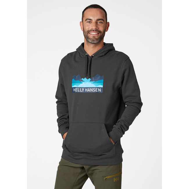  helly hansen NORD GRAPHIC PULL OVER HOODIE Ebony
