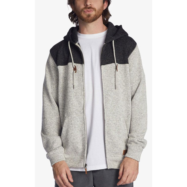 Quiksilver Keller Block Zip Hoodie Light Grey Barrabes