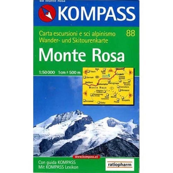  ed. kompass Mapa Monte Rosa 1:50000