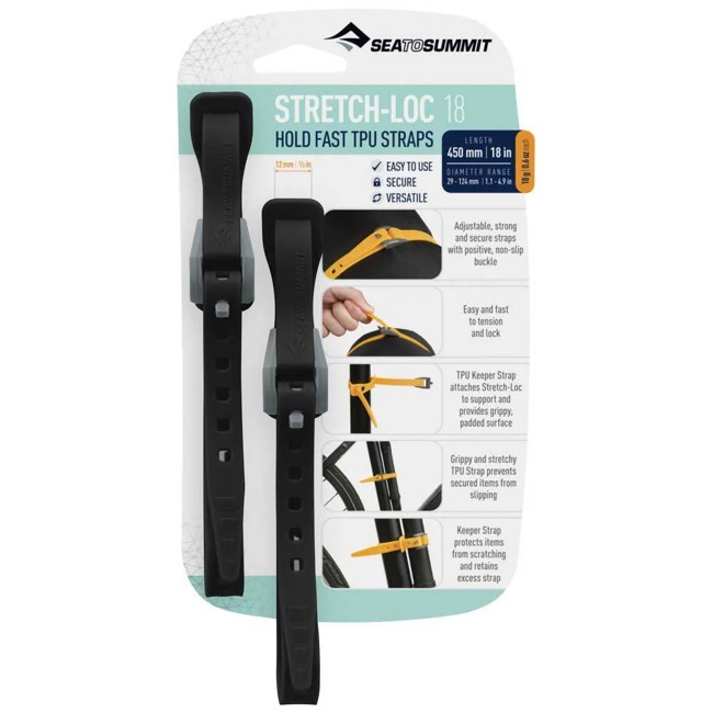 Cinta Sea To Summit Stretch-loc 15 -20x375mm Negra 2uds