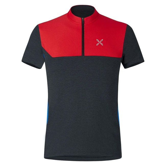 Tričko montura ZIP T-SHIRT Antracite/Power Red
