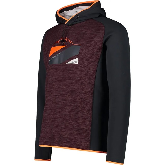 Sudadera Cmp Sweat Fix Hood Burgundy Mel.