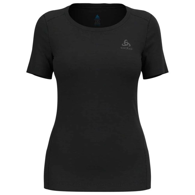 Majica s kratkimi rokavi odlo TOP CREW SS MERINO 200 Black